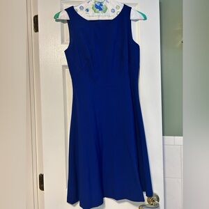 Tahari ASL Cobalt Blue Sleeveless Midi Dress